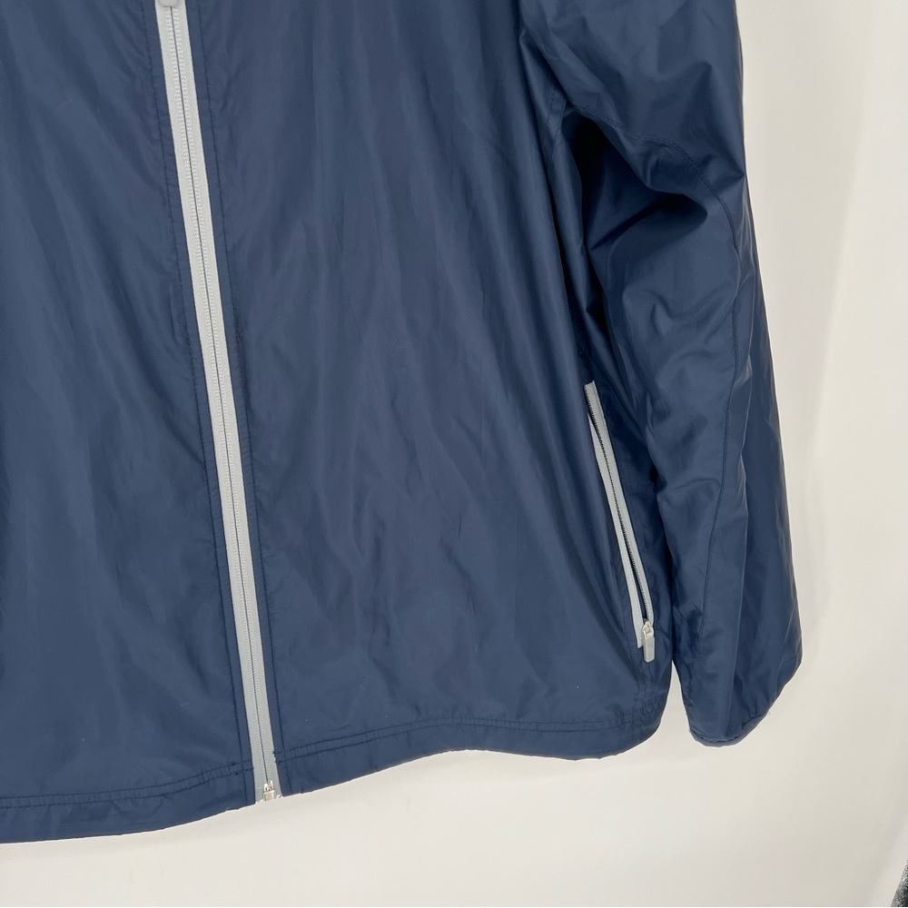 VUGA‎ Navy Blue Windbreaker Zipper Gray Detail Men's Blue Jacket L - Picture 3 of 9